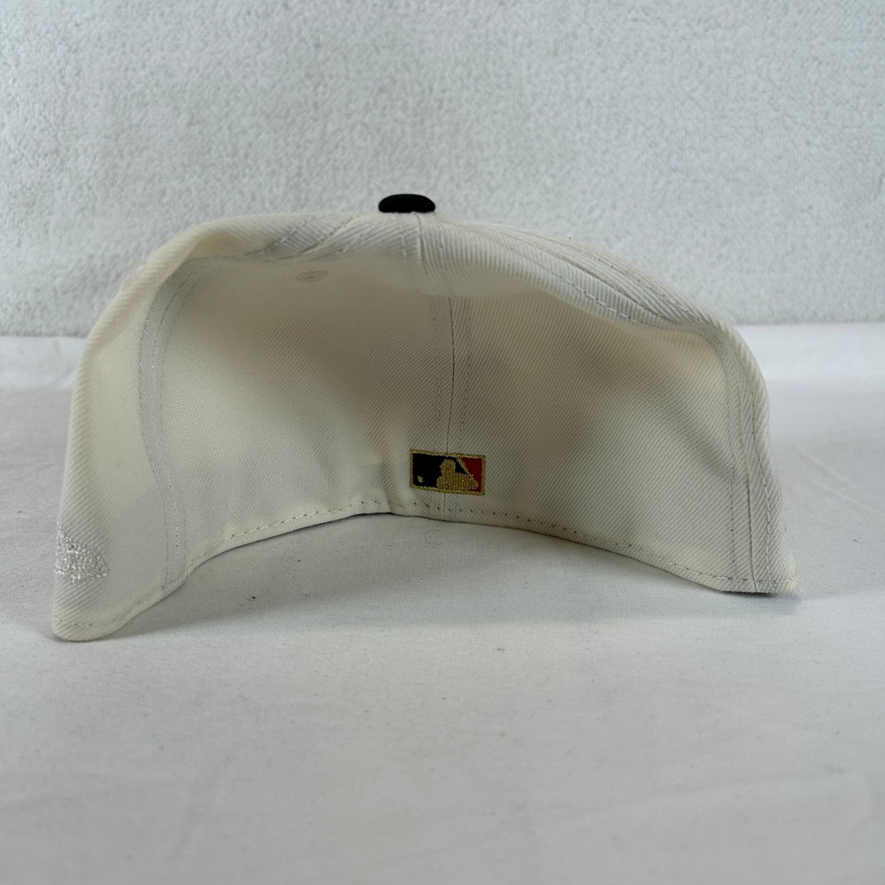 New Era 59FIFTY Cincinnati Reds Hat 7 1/2 Cream Black Mr Redlegs World Series - Picture 5 of 9